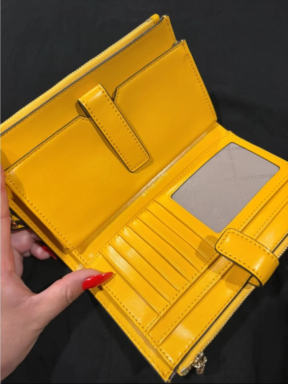 (NWOT) Michael Kors Jet Set Double Zip Wristlet Jasmine Yellow Pebbled Leather
